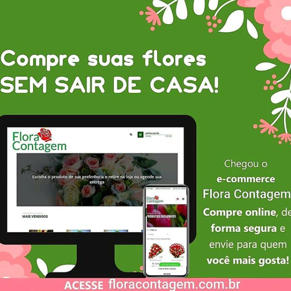 Site www.floracontagem.com.br para facilitar a compra de suas flores.